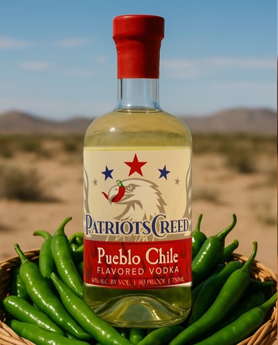 Patriots Creed Pueblo Chile Vodka with chiles